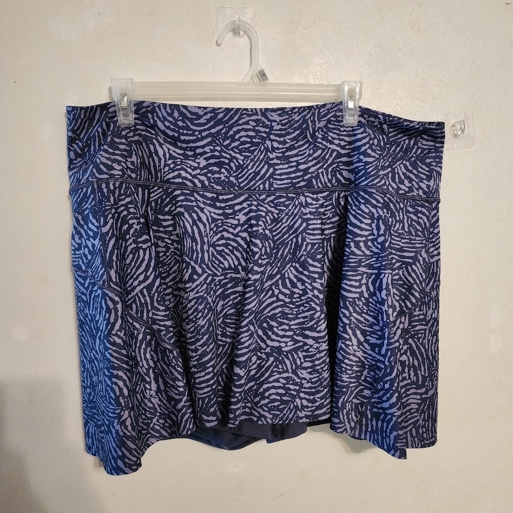 Athleta Ace Printed 13.5" Tennis Skort Fiji Medieval Violet Size 3X NWOT